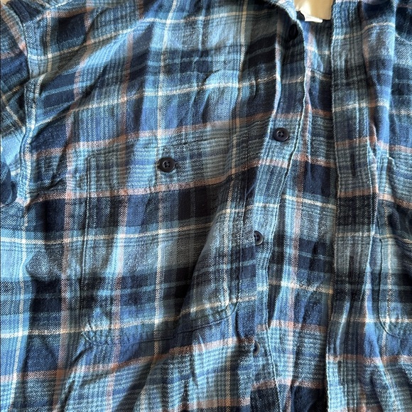 American Eagle Outfitters Blue Plaid Hooded Shirt Jacket - Picture 2 of 5